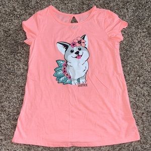 Justice Corgi Coral Shirt